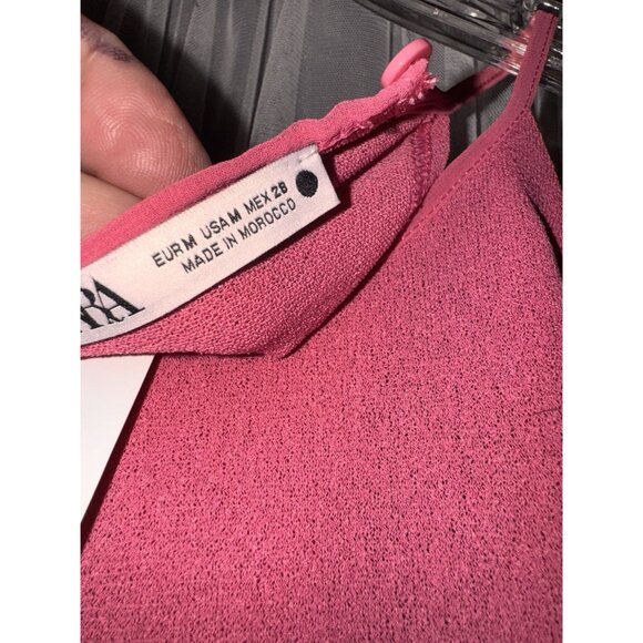 Zara Asymmetrical Pink coral Sleeveless Top - Size M - Picture 5 of 8